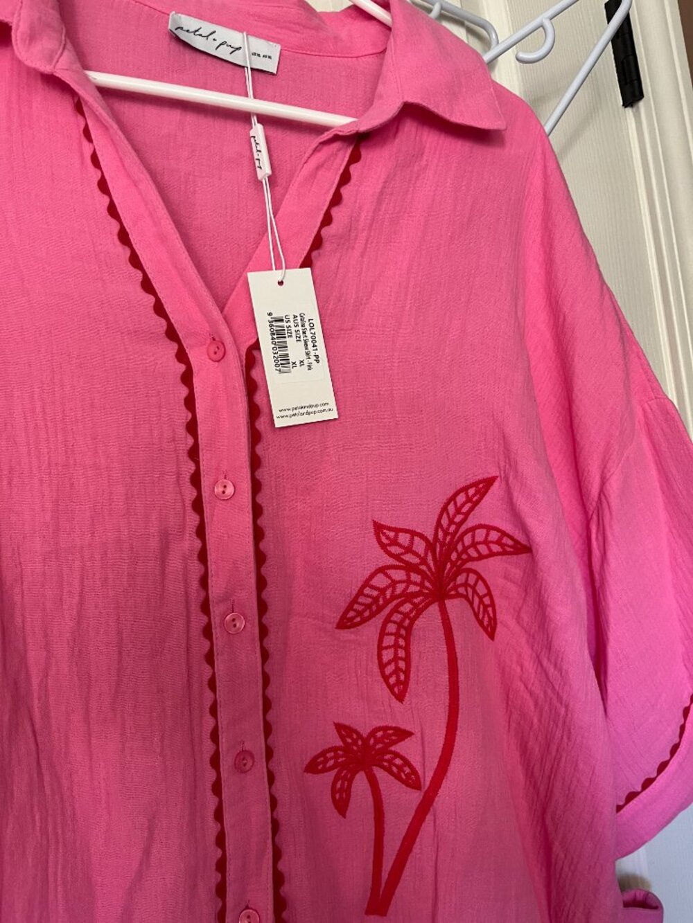 Petal + Pup pink 100% gauzy cotton Catalina short set NWT - Picture 3 of 7